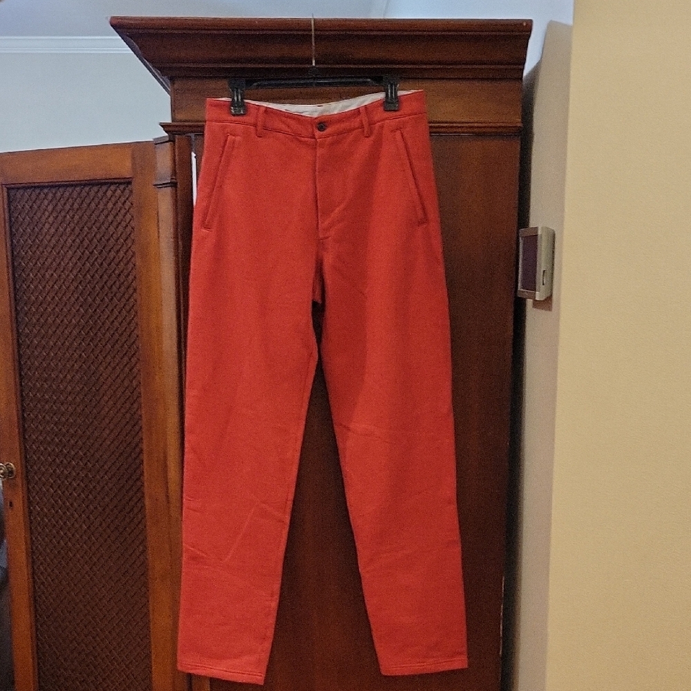 Nigel Curtiss | Orange Knit Trousers Mens Pants Sweat Slacks Designer - Size M